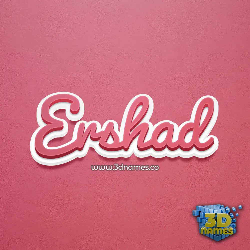 ershad in Red Scribble style - 3D name wallpaper