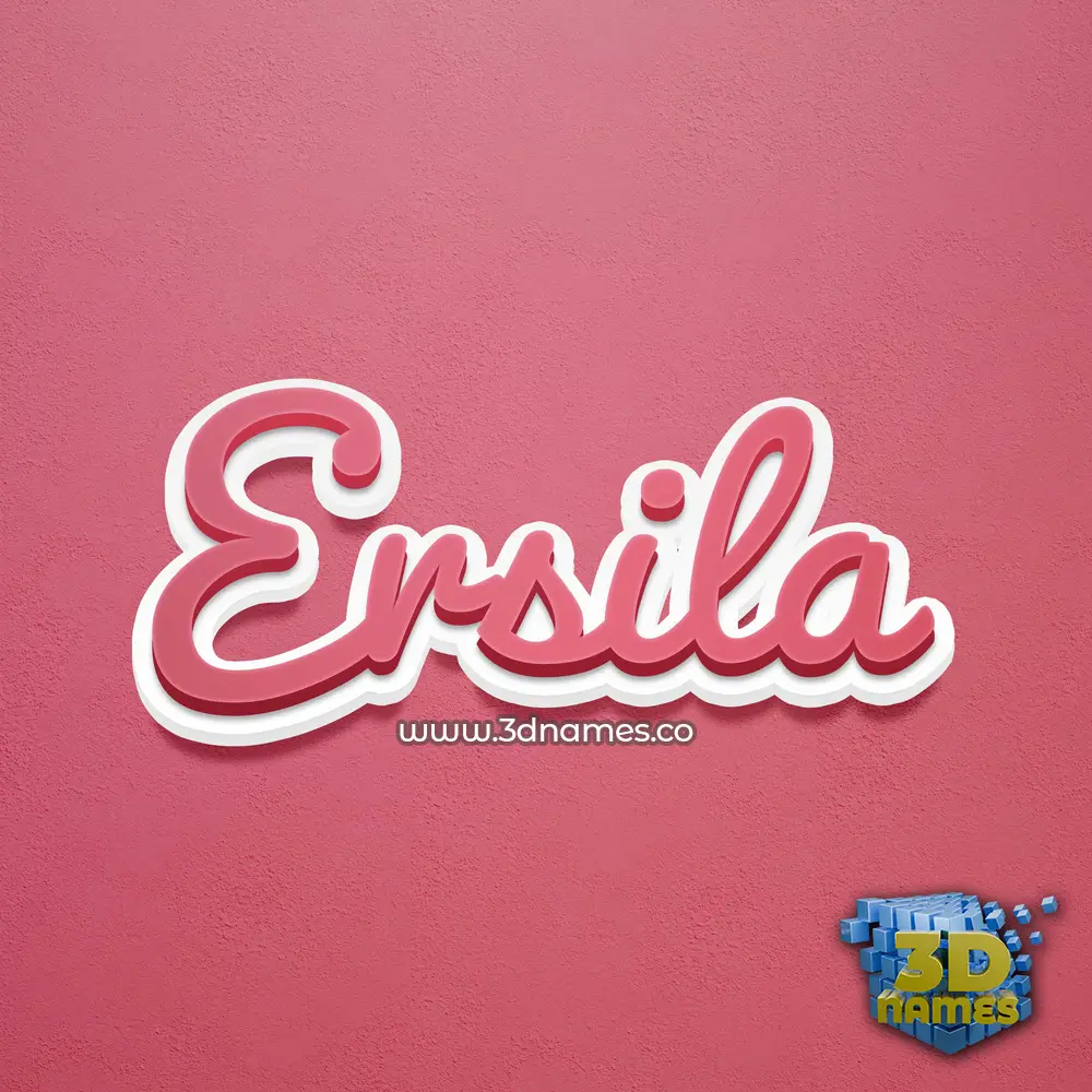 ersila in Red Scribble style - 3D name wallpaper
