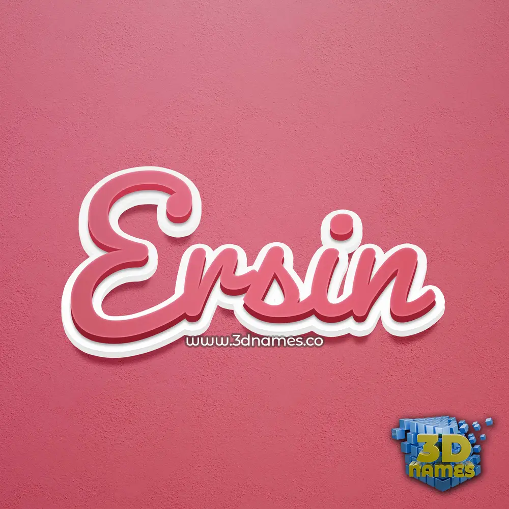 ersin in Red Scribble style - 3D name wallpaper