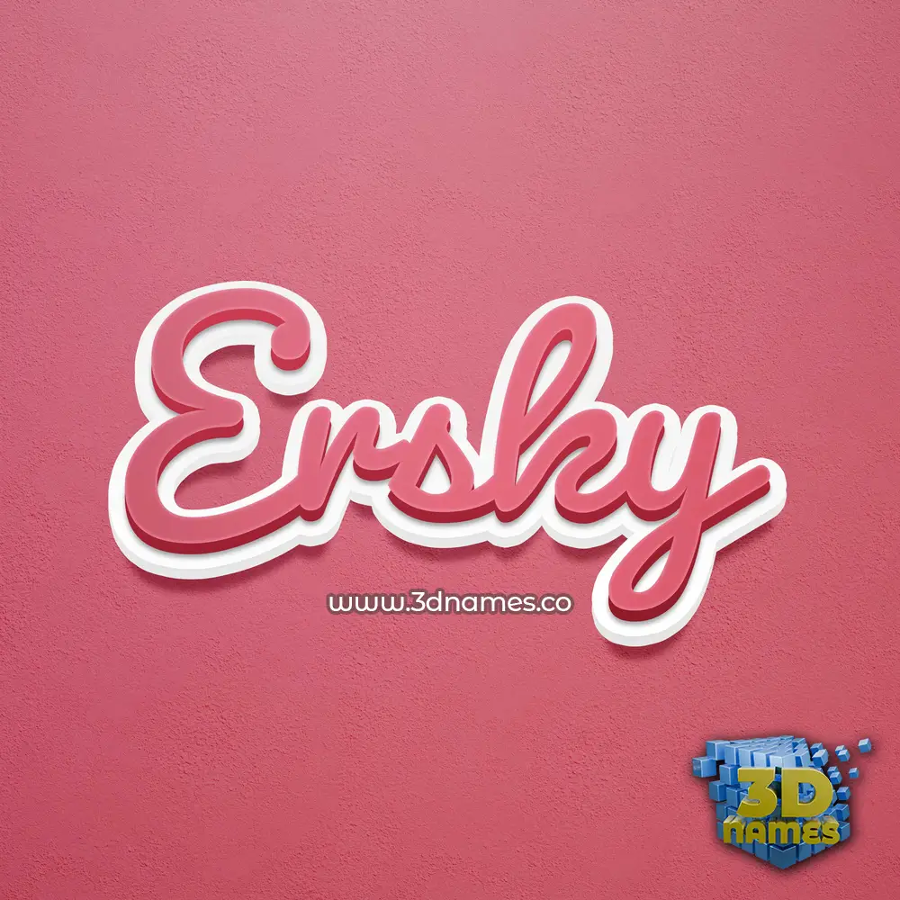 ersky in Red Scribble style - 3D name wallpaper