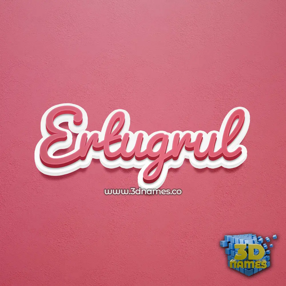 ertugrul in Red Scribble style - 3D name wallpaper