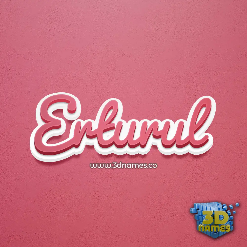 erturul in Red Scribble style - 3D name wallpaper