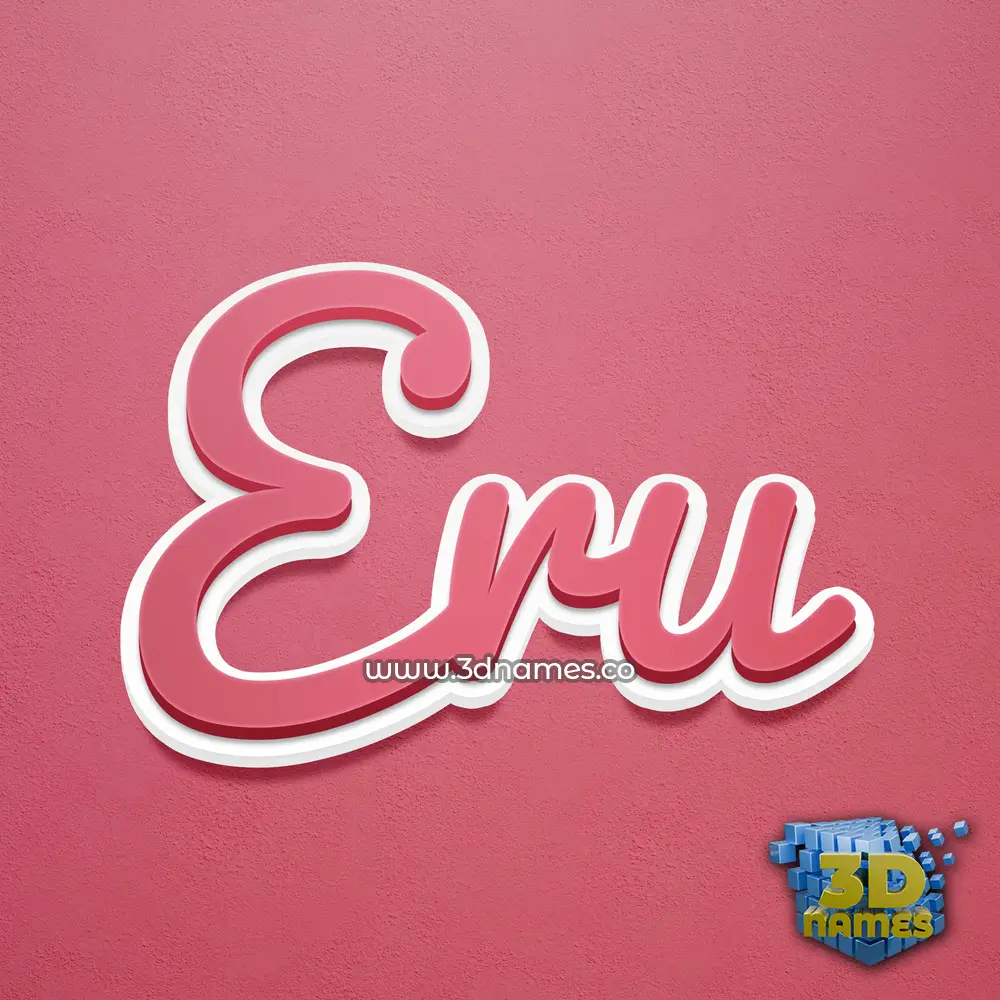 eru in Red Scribble style - 3D name wallpaper