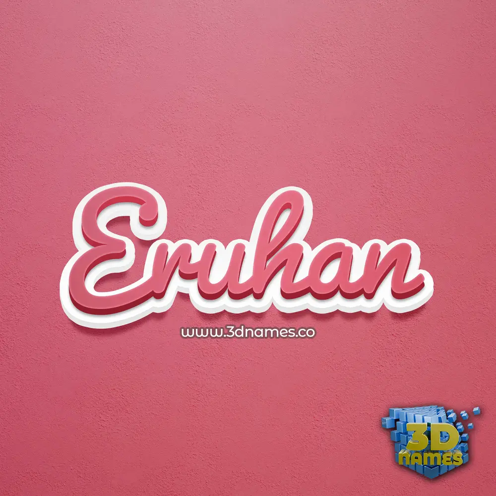 eruhan in Red Scribble style - 3D name wallpaper