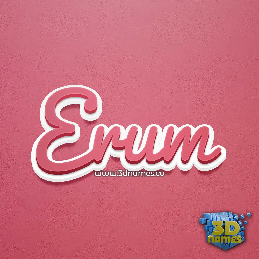 erum in Red Scribble style - 3D name wallpaper