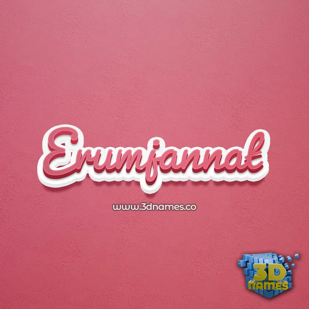 erumjannat in Red Scribble style - 3D name wallpaper