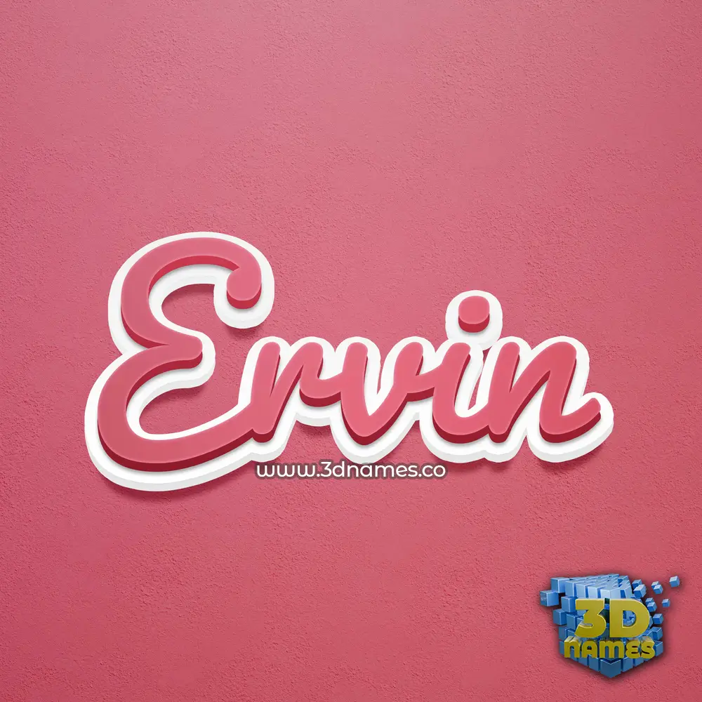 ervin in Red Scribble style - 3D name wallpaper