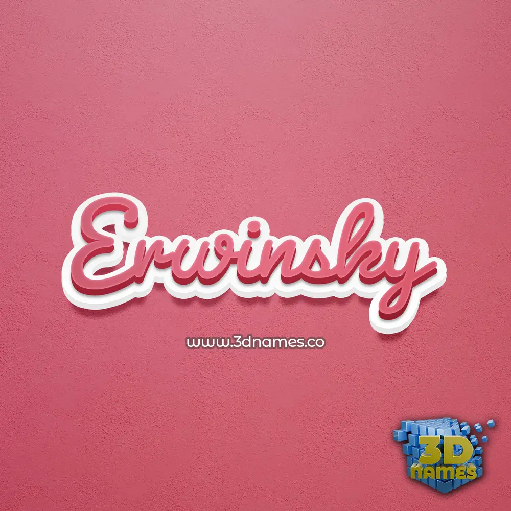 erwinsky in Red Scribble style - 3D name wallpaper