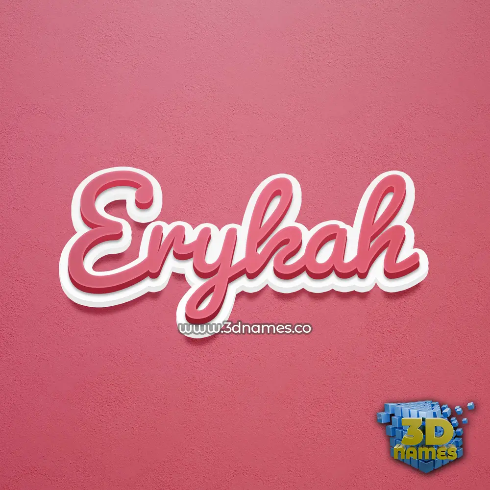 erykah in Red Scribble style - 3D name wallpaper