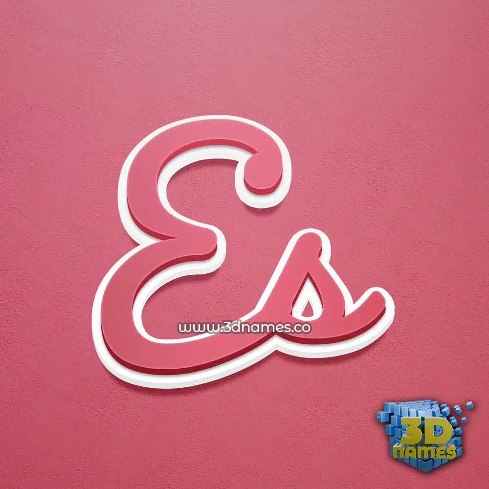 es in Red Scribble style - 3D name wallpaper