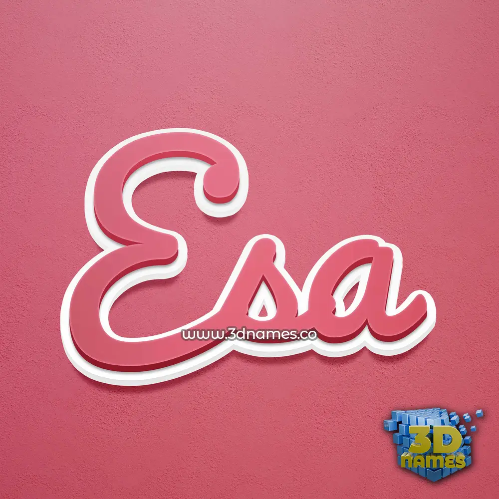 esa in Red Scribble style - 3D name wallpaper