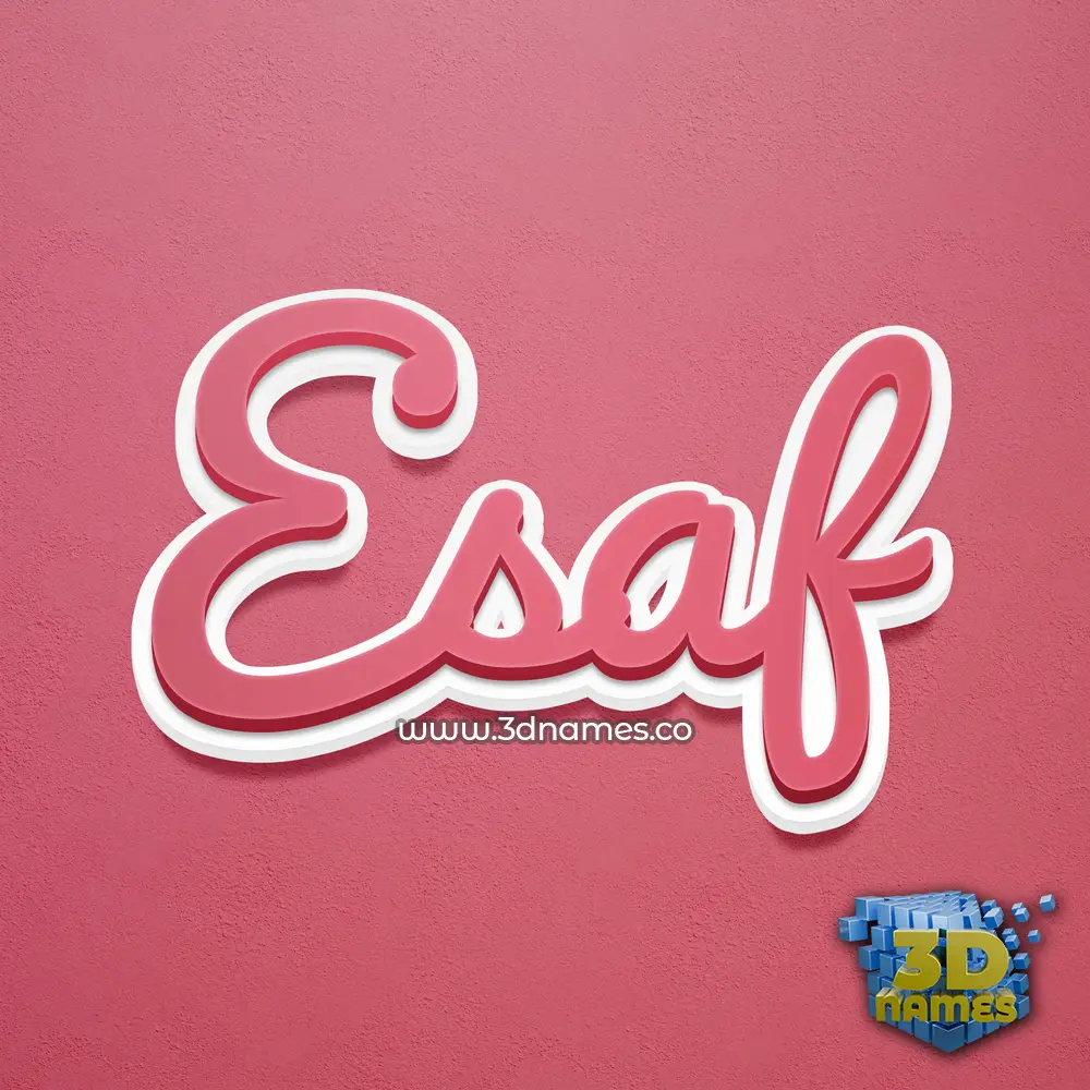 esaf in Red Scribble style - 3D name wallpaper