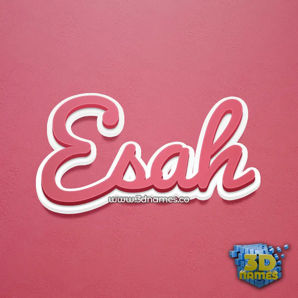 esah in Red Scribble style - 3D name wallpaper