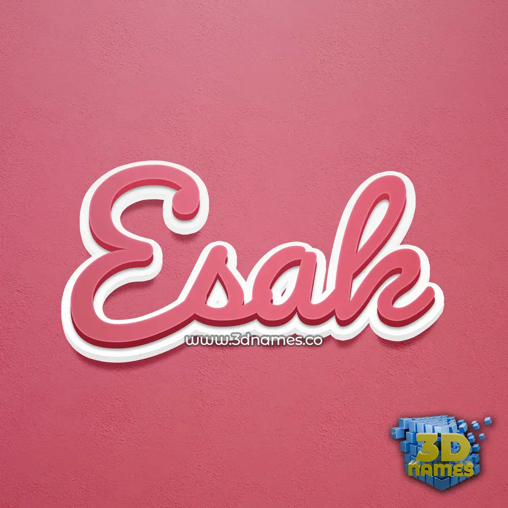 esak in Red Scribble style - 3D name wallpaper