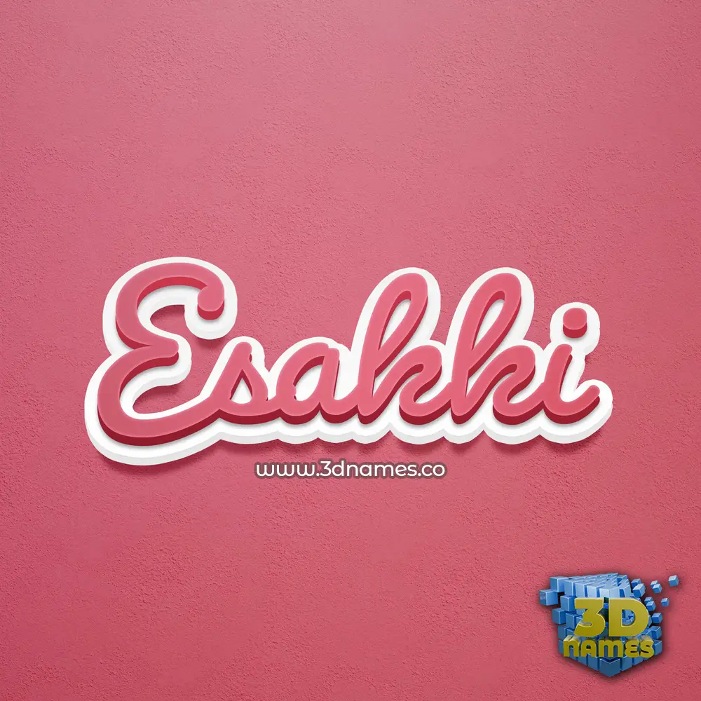 esakki in Red Scribble style - 3D name wallpaper
