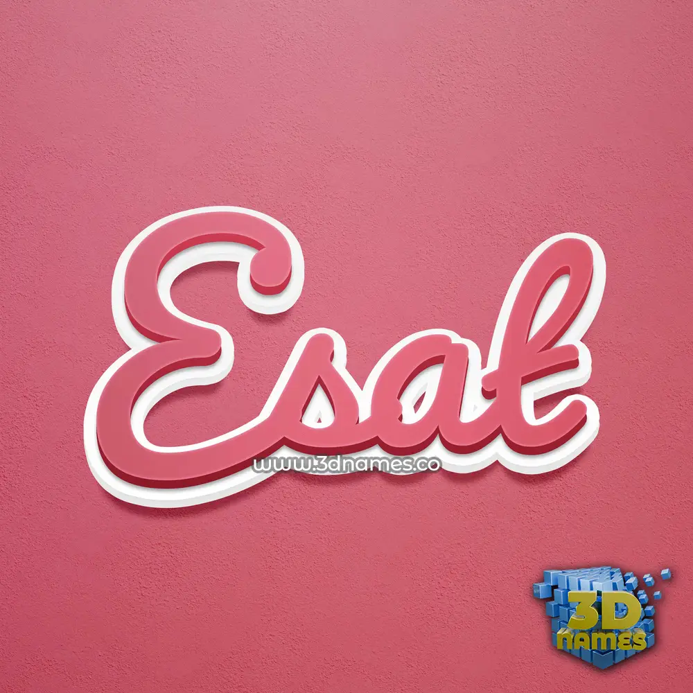 esat in Red Scribble style - 3D name wallpaper