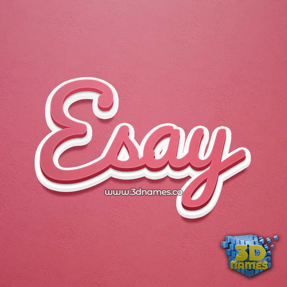esay in Red Scribble style - 3D name wallpaper