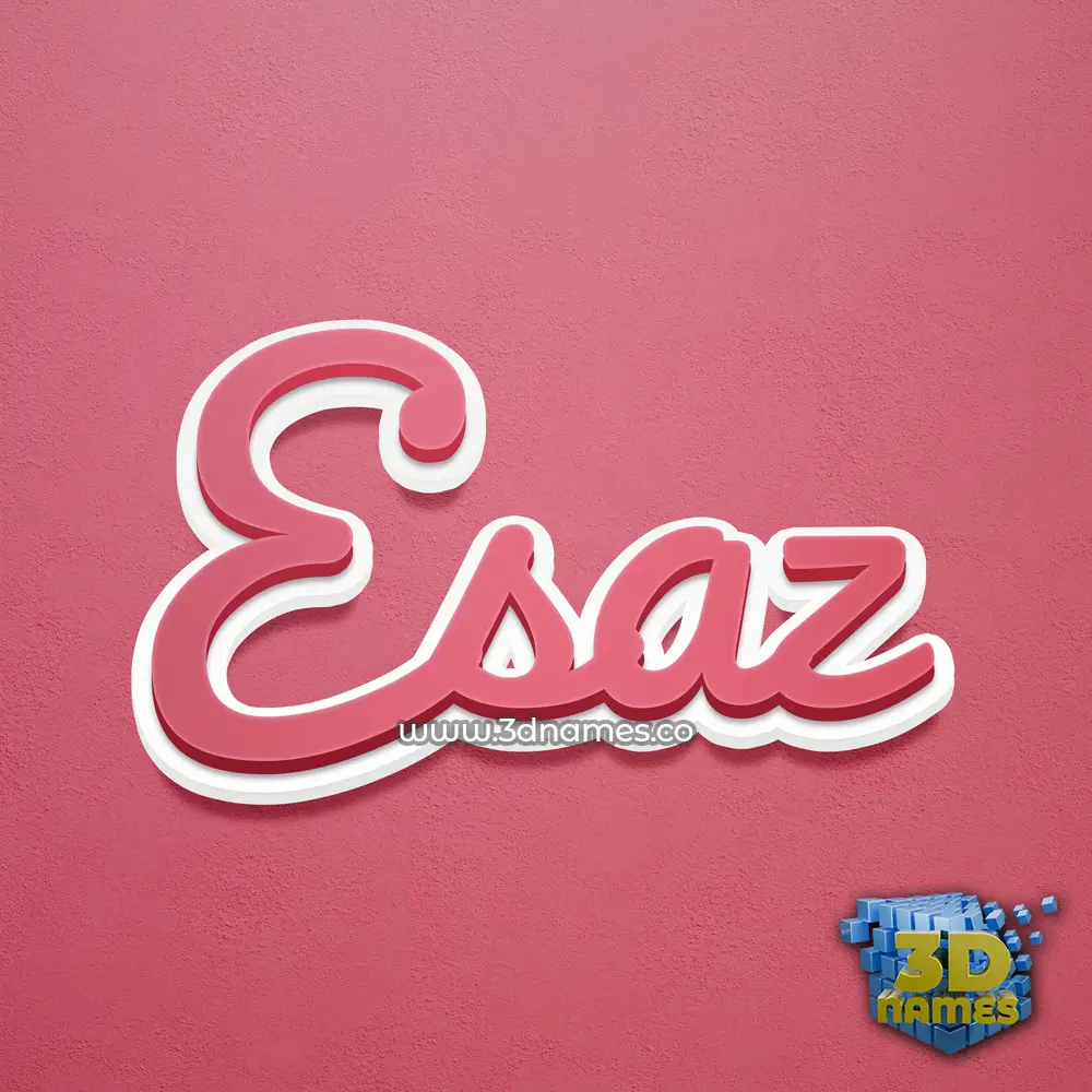 esaz in Red Scribble style - 3D name wallpaper