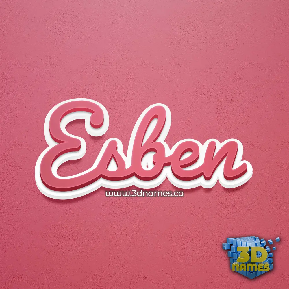 esben in Red Scribble style - 3D name wallpaper