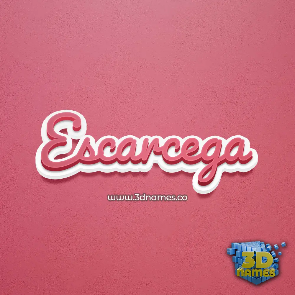escarcega in Red Scribble style - 3D name wallpaper