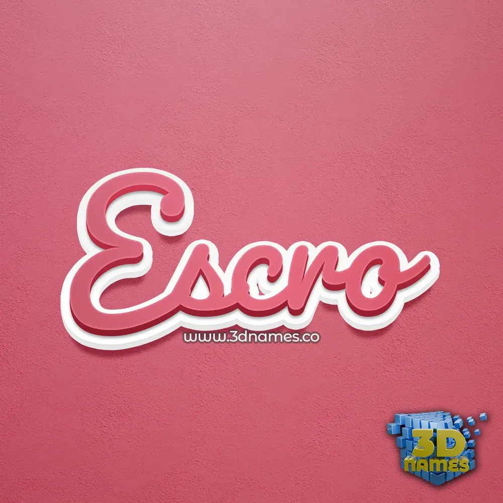 escro in Red Scribble style - 3D name wallpaper