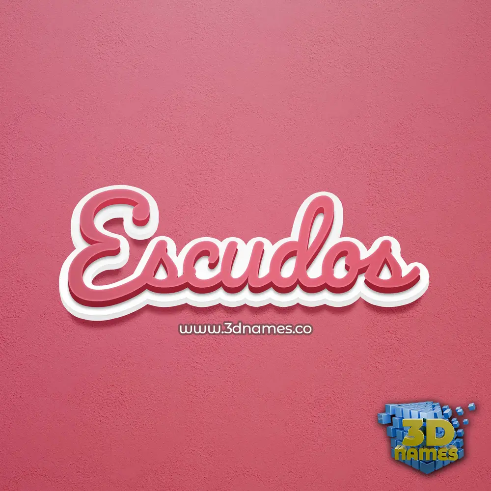 escudos in Red Scribble style - 3D name wallpaper