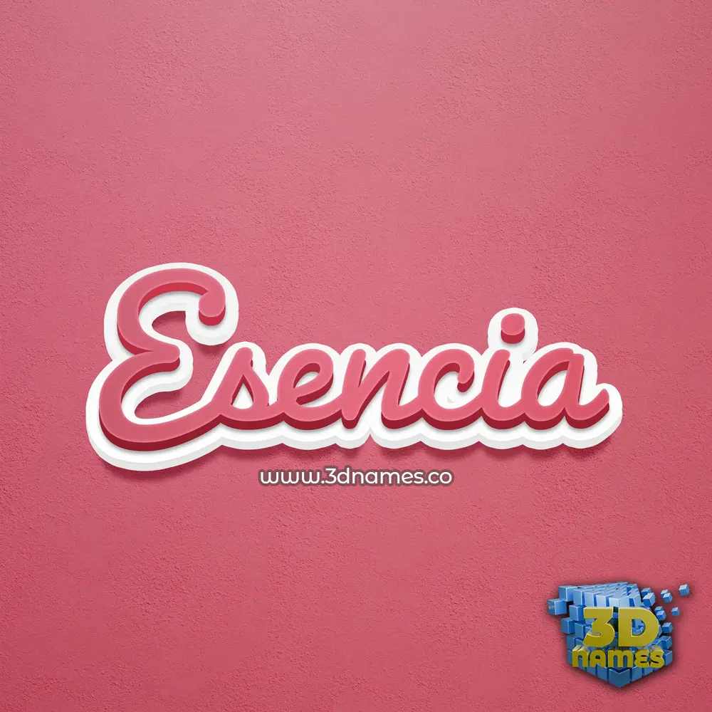 esencia in Red Scribble style - 3D name wallpaper