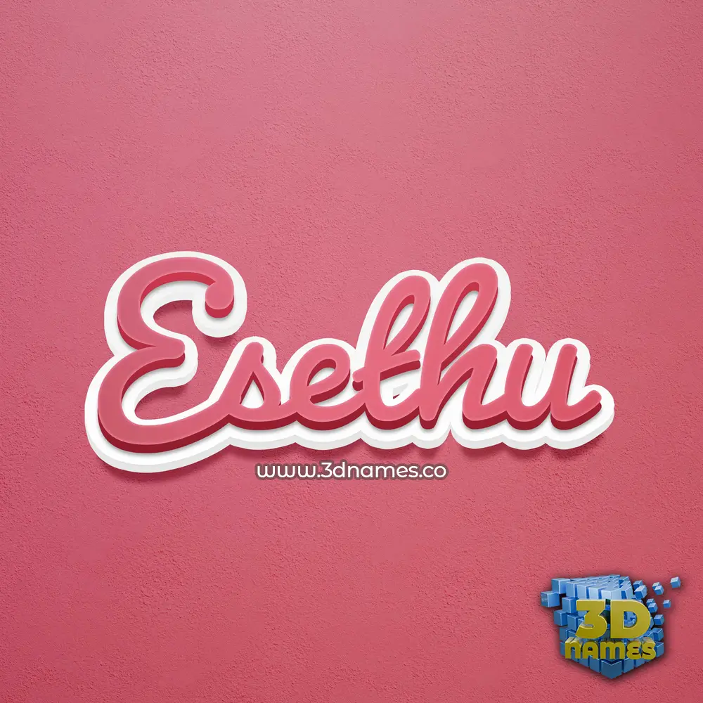 esethu in Red Scribble style - 3D name wallpaper
