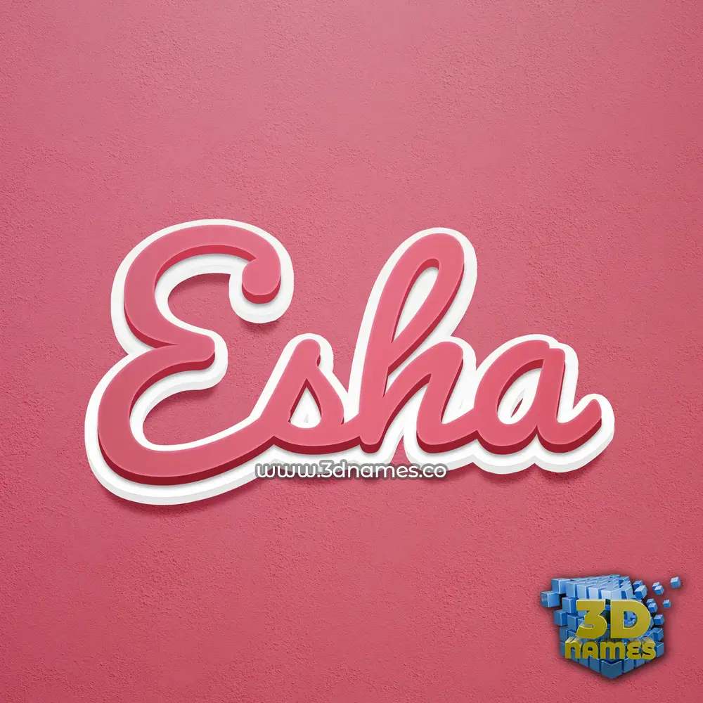 esha in Red Scribble style - 3D name wallpaper