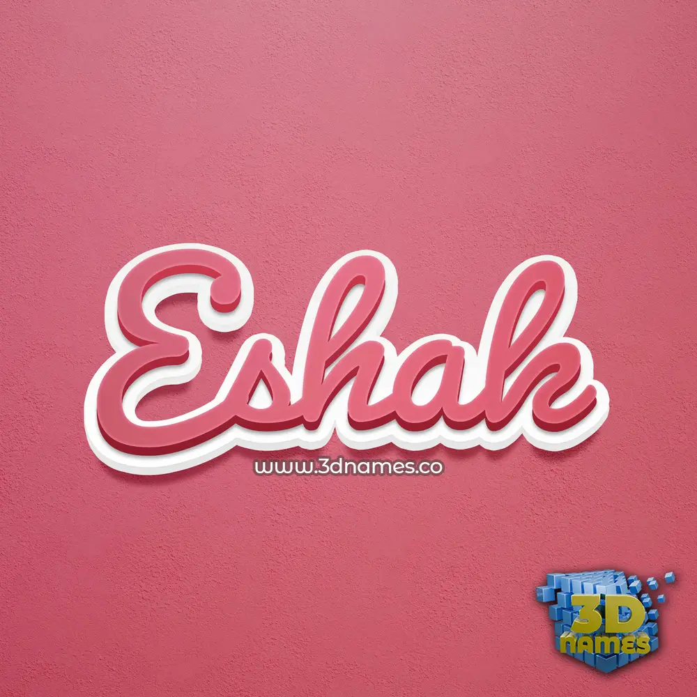 eshak in Red Scribble style - 3D name wallpaper