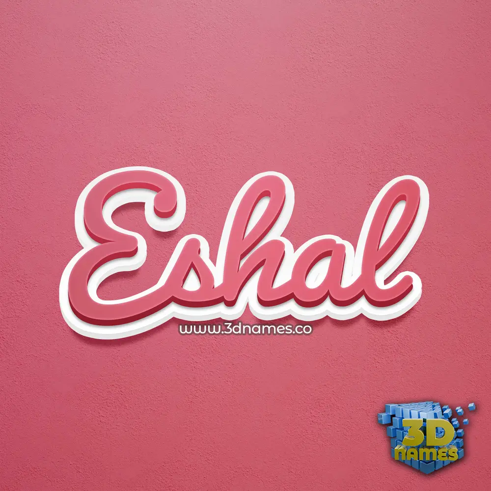 eshal in Red Scribble style - 3D name wallpaper