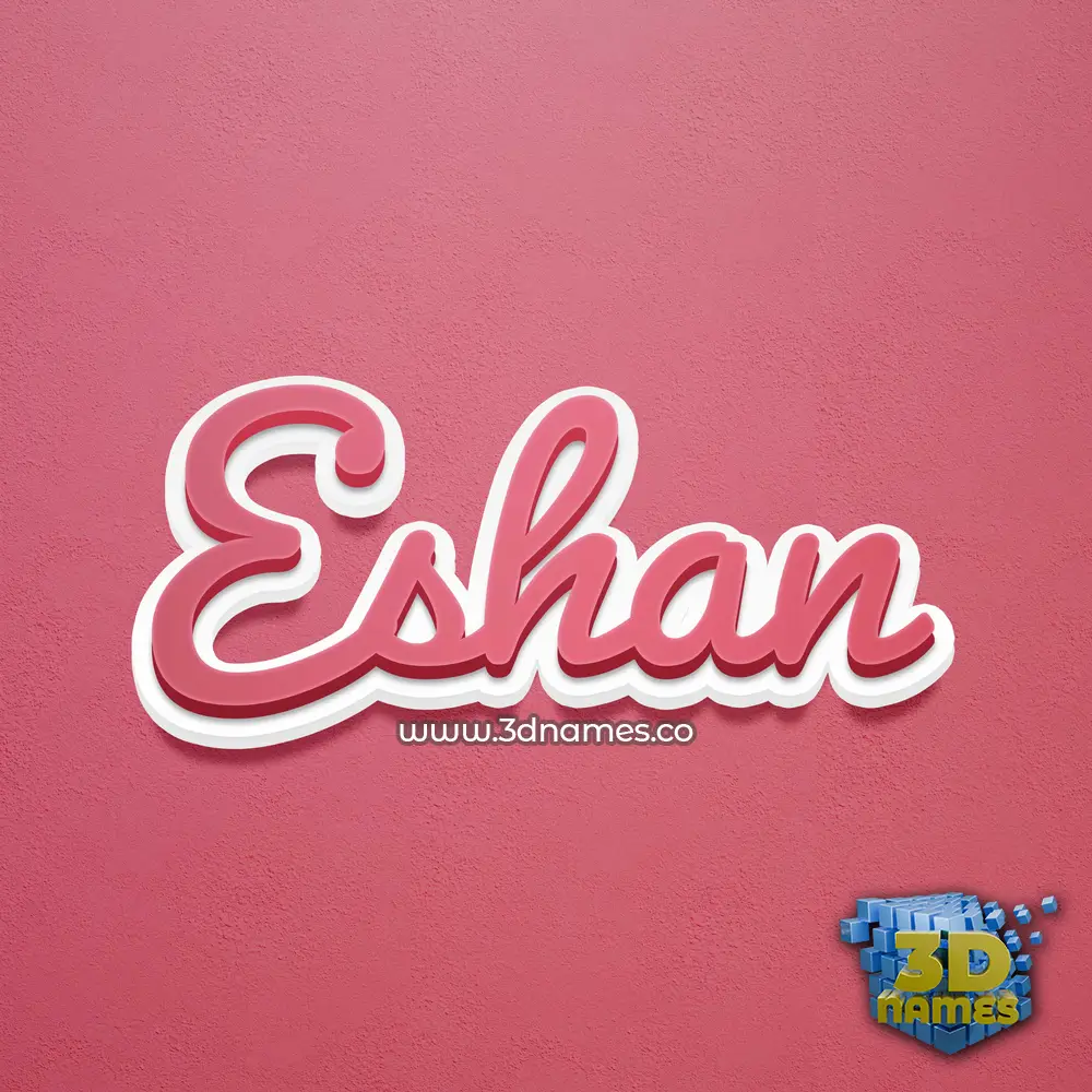 eshan in Red Scribble style - 3D name wallpaper