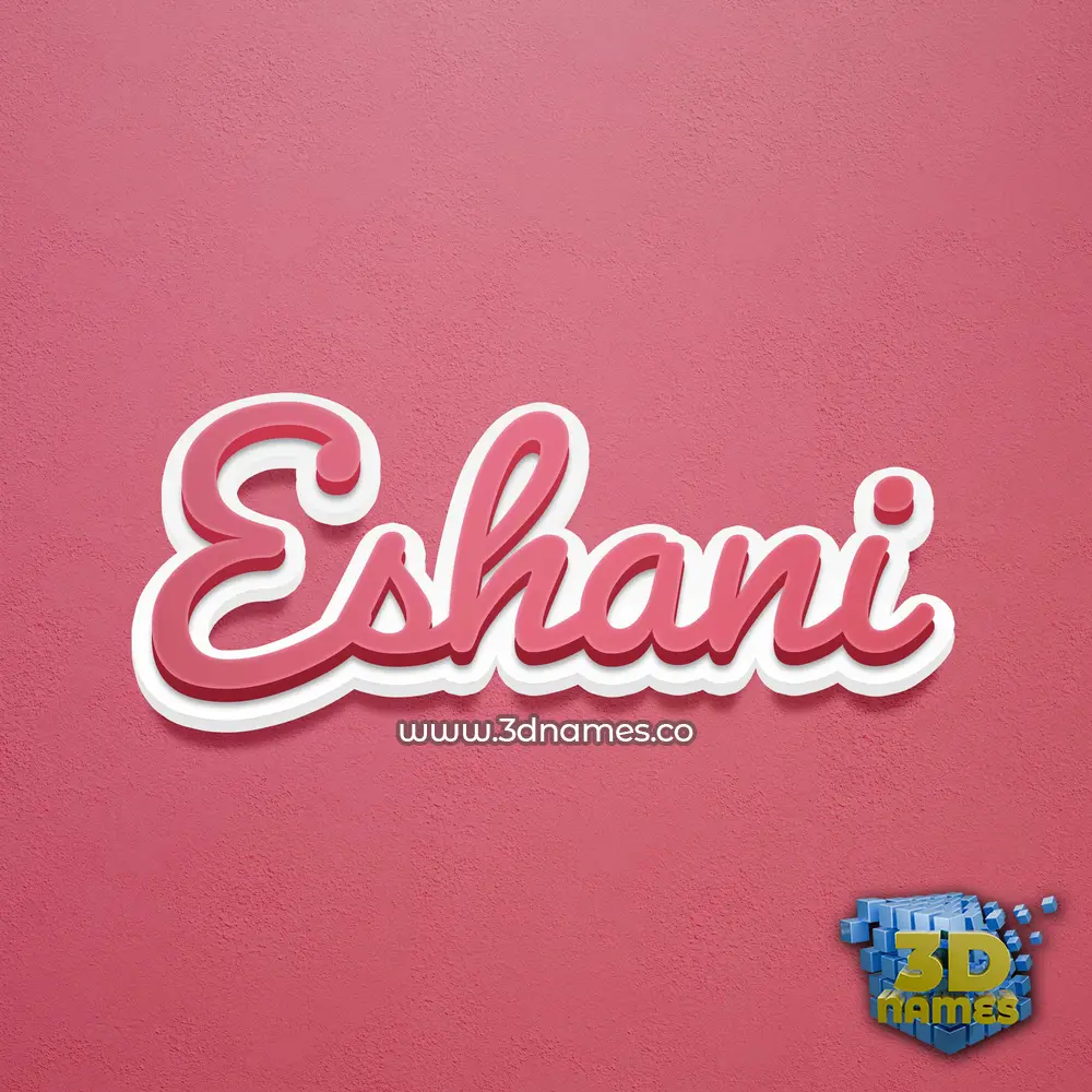 eshani in Red Scribble style - 3D name wallpaper
