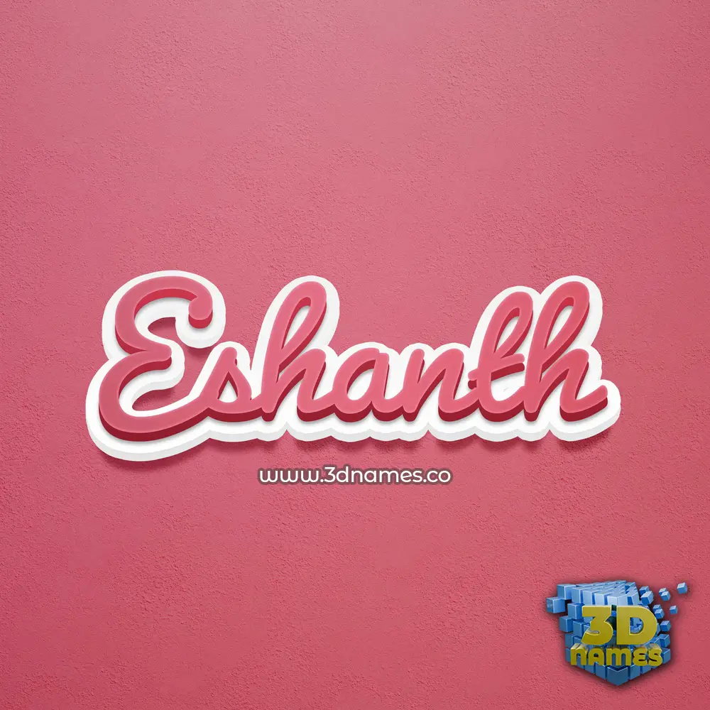 eshanth in Red Scribble style - 3D name wallpaper