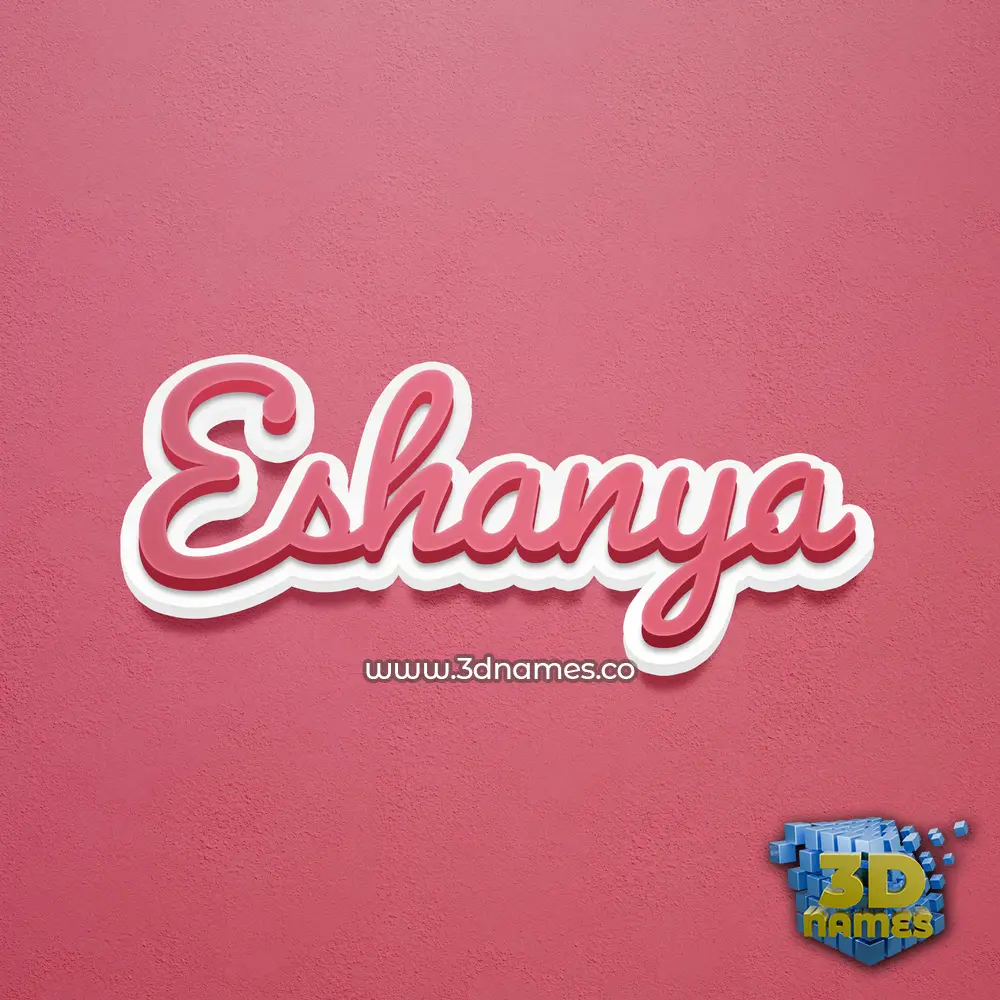 eshanya in Red Scribble style - 3D name wallpaper