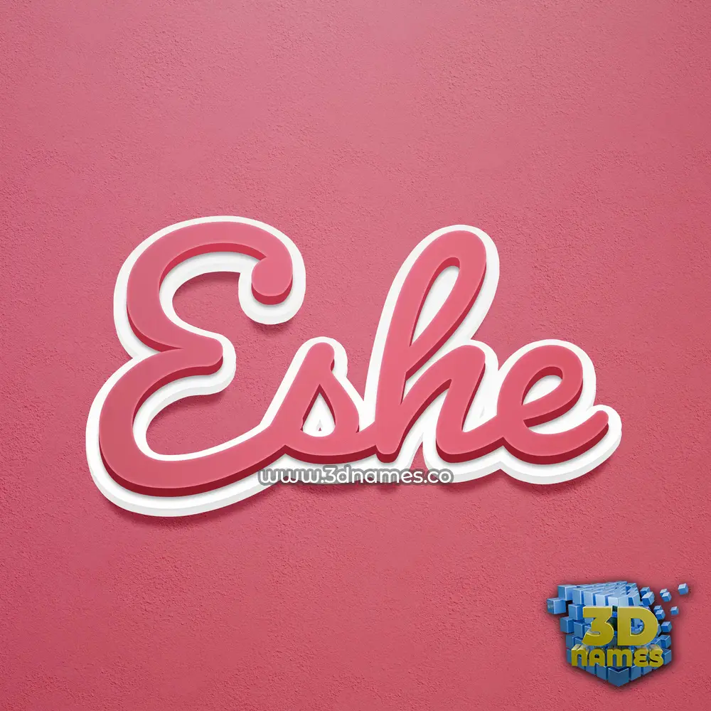 eshe in Red Scribble style - 3D name wallpaper