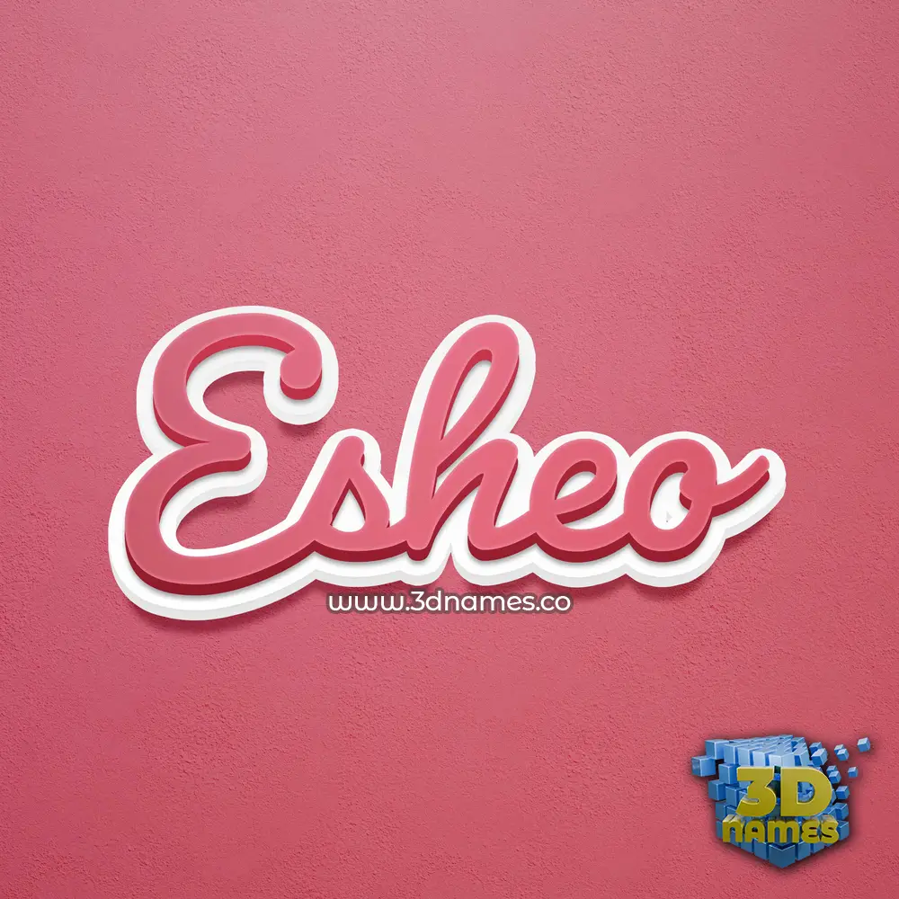 esheo in Red Scribble style - 3D name wallpaper