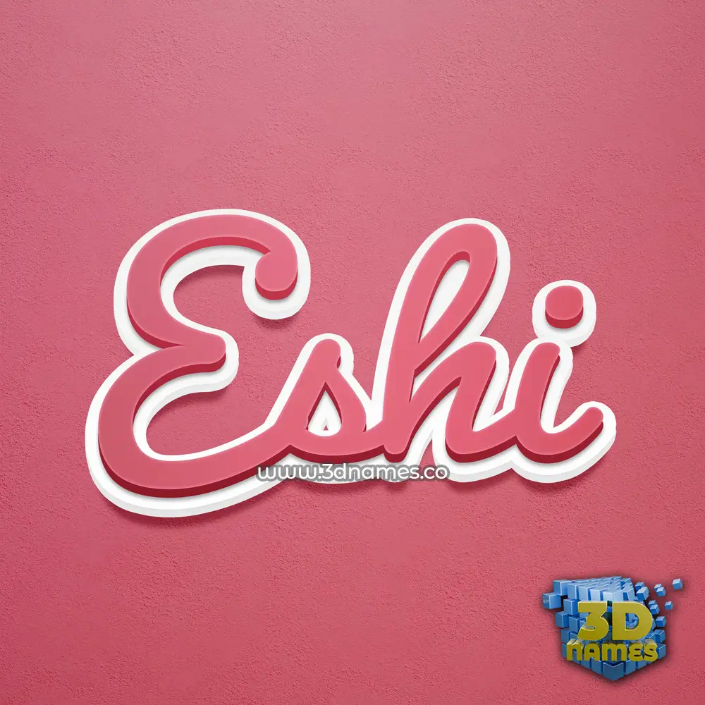 eshi in Red Scribble style - 3D name wallpaper