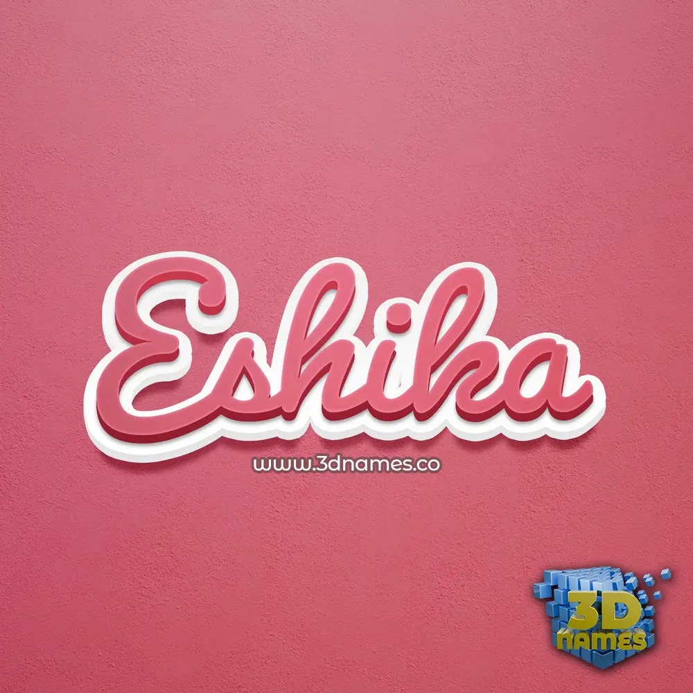 eshika in Red Scribble style - 3D name wallpaper