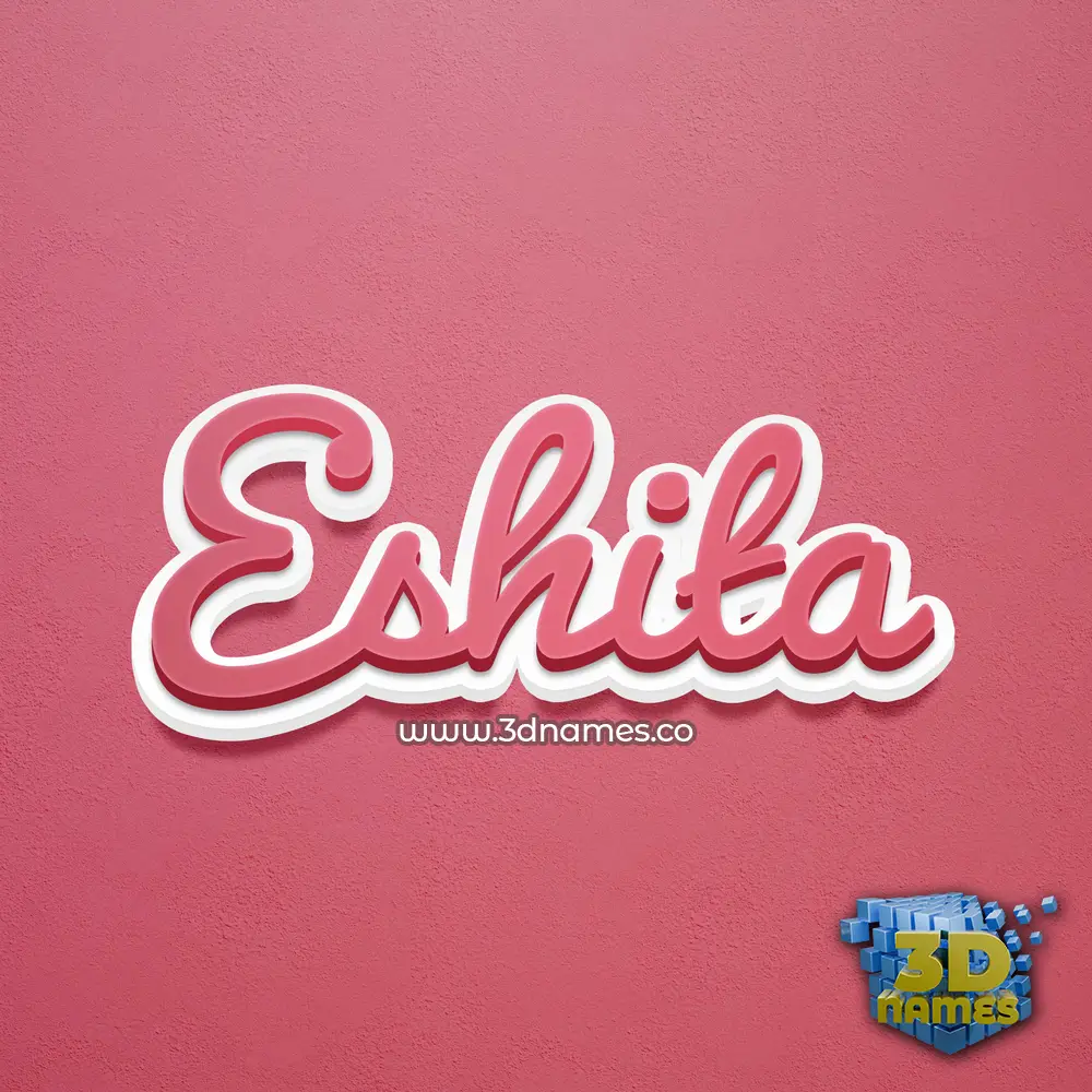 eshita in Red Scribble style - 3D name wallpaper
