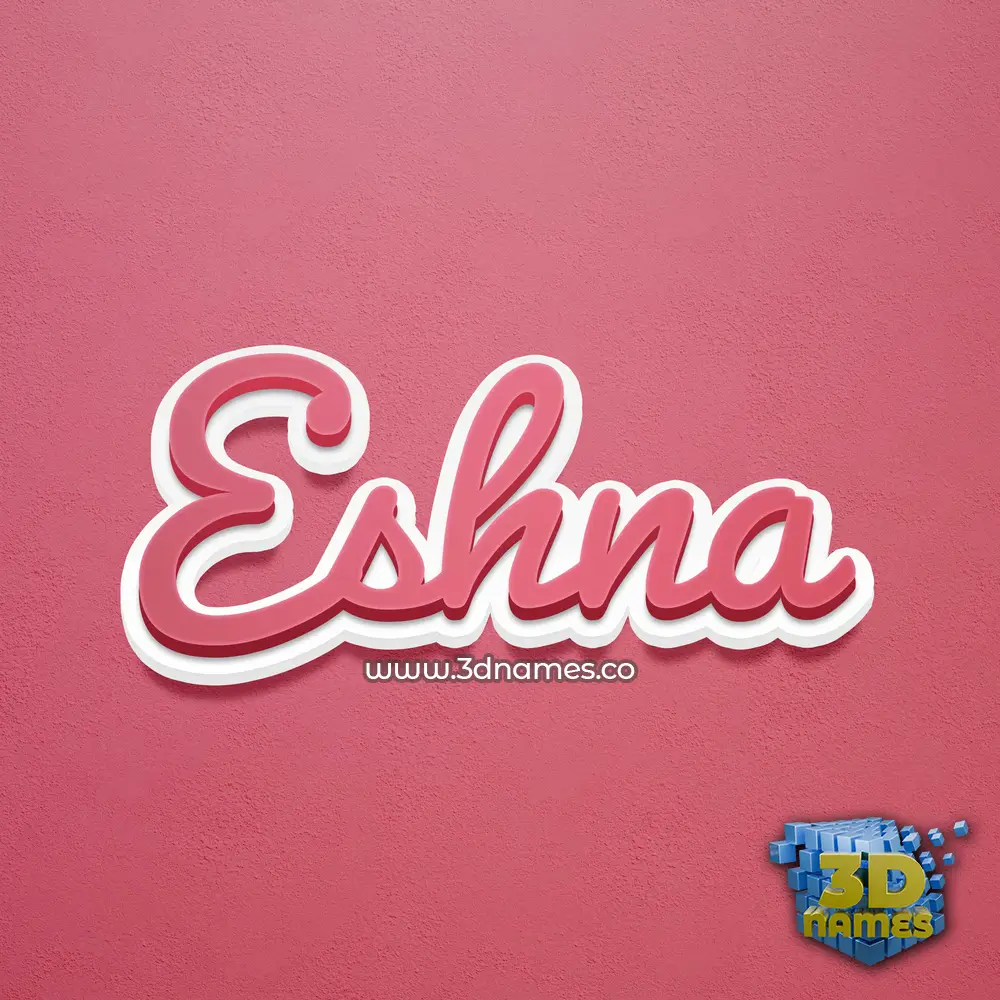 eshna in Red Scribble style - 3D name wallpaper