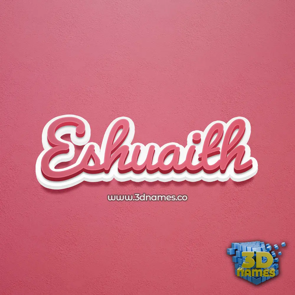 eshuaith in Red Scribble style - 3D name wallpaper