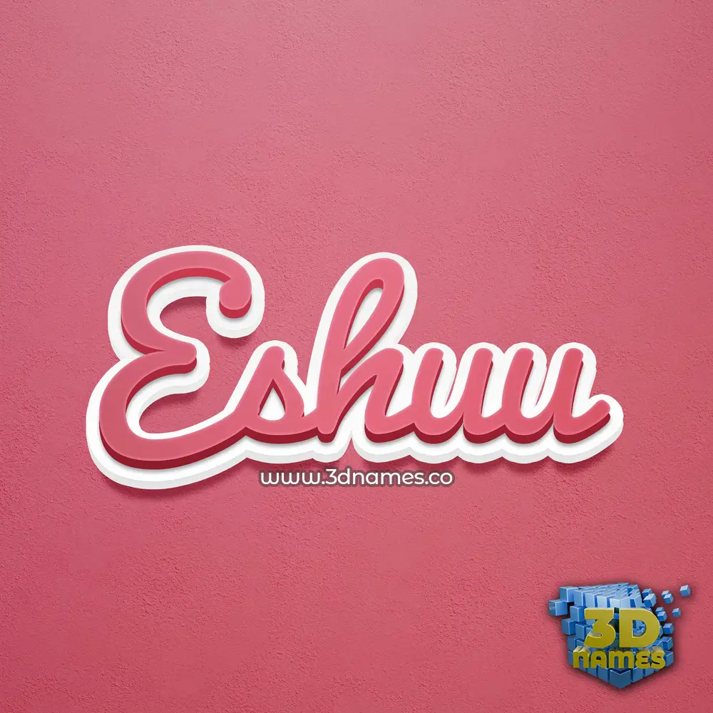 eshuu in Red Scribble style - 3D name wallpaper