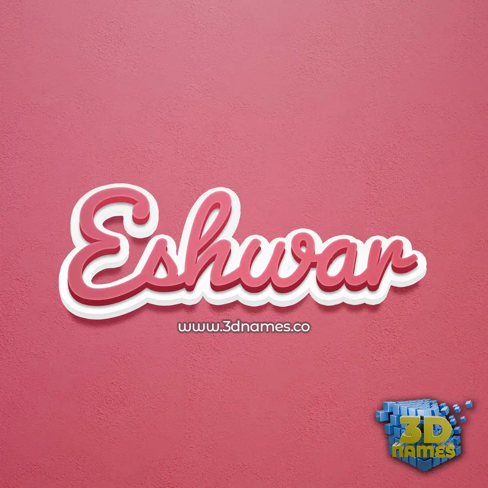 eshwar in Red Scribble style - 3D name wallpaper