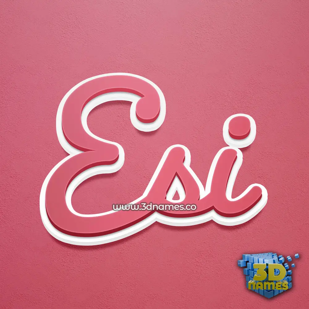 esi in Red Scribble style - 3D name wallpaper