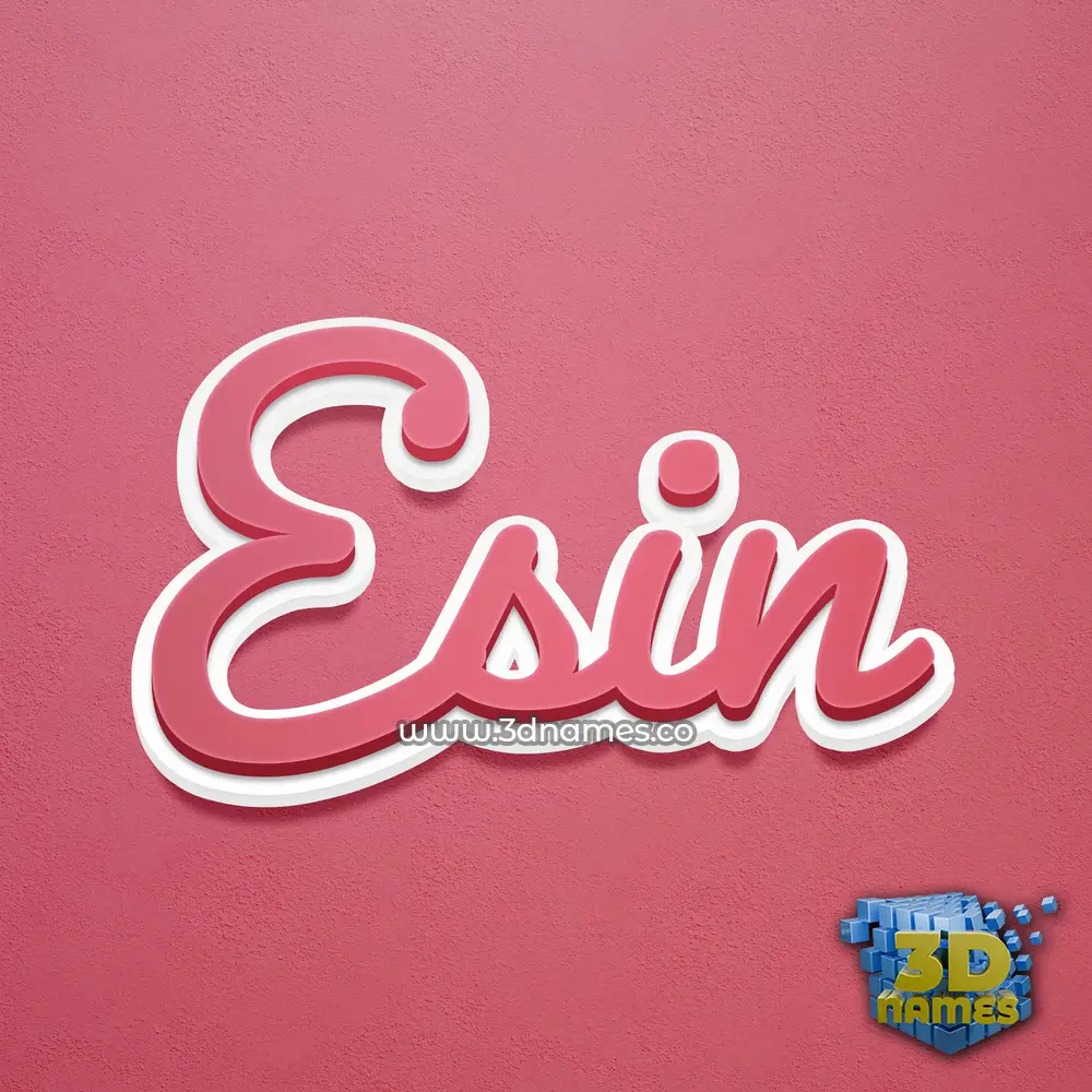 esin in Red Scribble style - 3D name wallpaper
