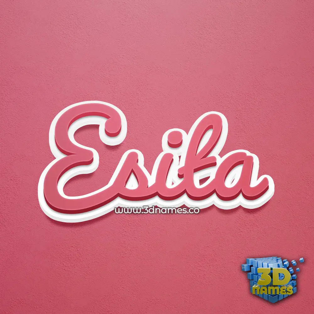 esita in Red Scribble style - 3D name wallpaper
