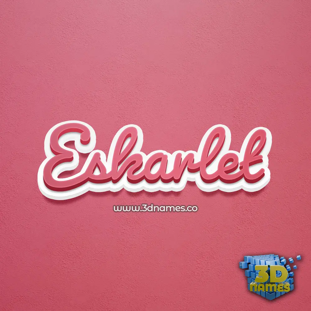 eskarlet in Red Scribble style - 3D name wallpaper