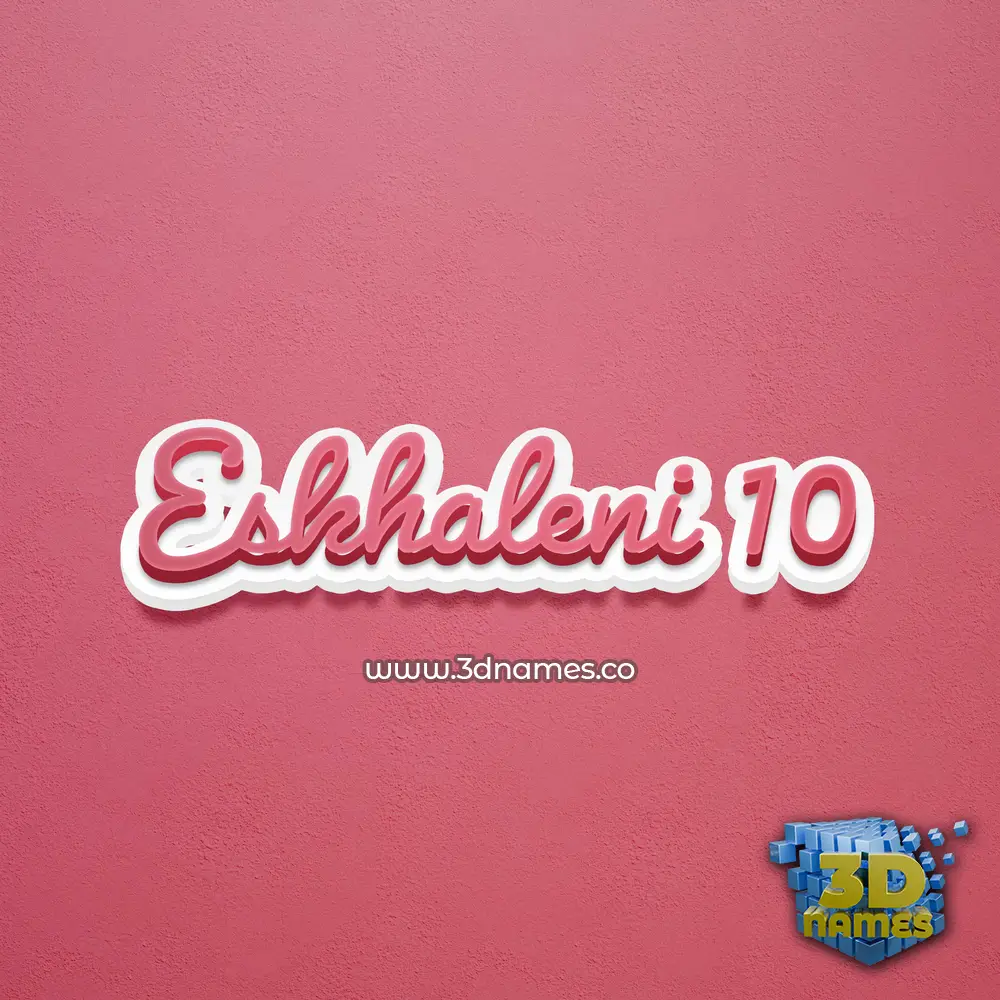 eskhaleni 10 in Red Scribble style - 3D name wallpaper