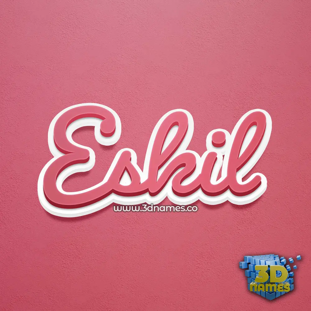 eskil in Red Scribble style - 3D name wallpaper